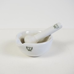 Antique Haldenwanger Small Porcelain 2.5″ Mortar and Pestle Berlin Apothecary
