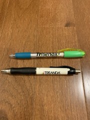 DRUG REP Pharmaceutical 2 Ballpoint Pens Promo TREANDA & TRISENOX new