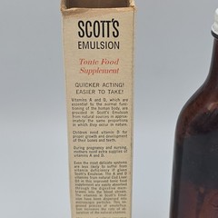 Vintage 1950’s SCOTT’S EMULSION BOTTLE w/ Contents Harold Ritchie, CLIFTON NJ