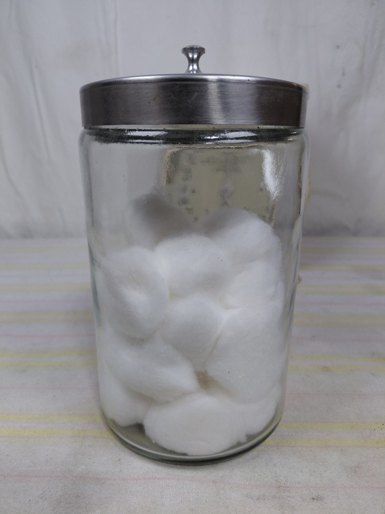 PROFEX USA Apothecary Medical Glass Jar Canister with Stainless Steel Lid 7×4″