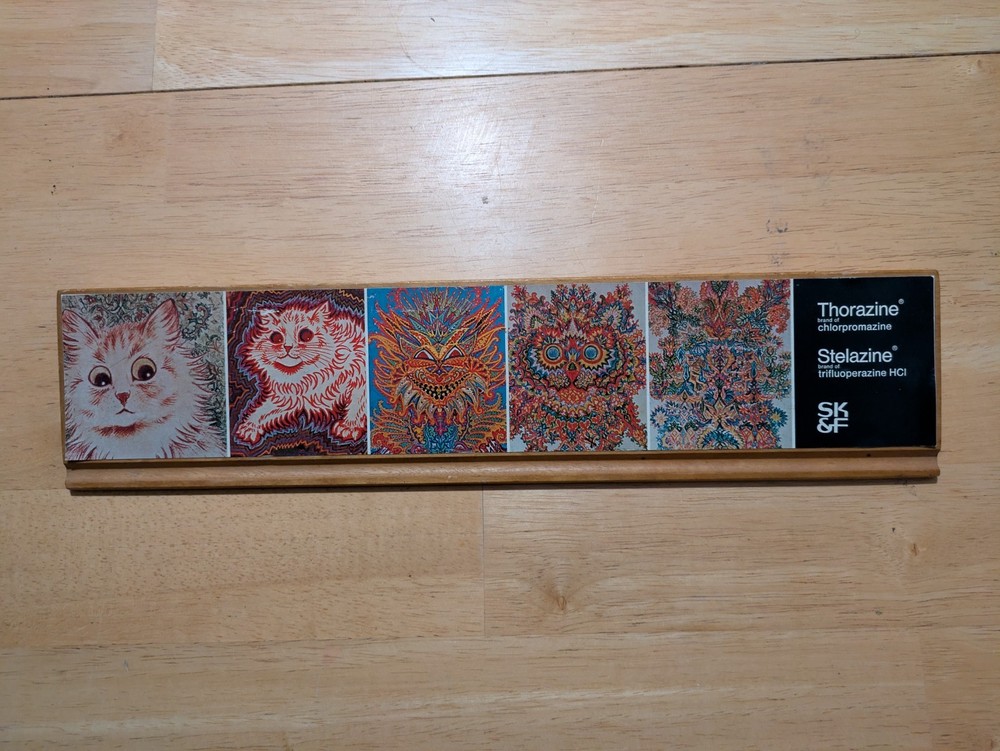Rare Vintage Louis Wain „Kaleidoscope Cats“ Thorazine Stelazine Pencil Holder…
