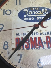 VTG Rexall Drug Store Authorized Agent For BISMA-REX 14” Crystal Clock READ!