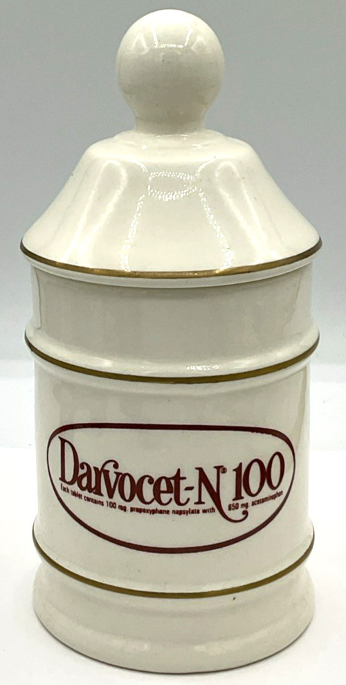 Vintage Darvocet-N 100 Apothecary Jar Lid Lofisa Mexico Darvon Compound 65