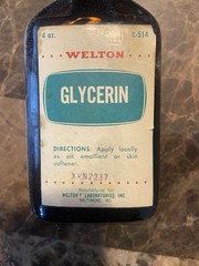 1960’s Welton Glycerine Apothecary Bottle