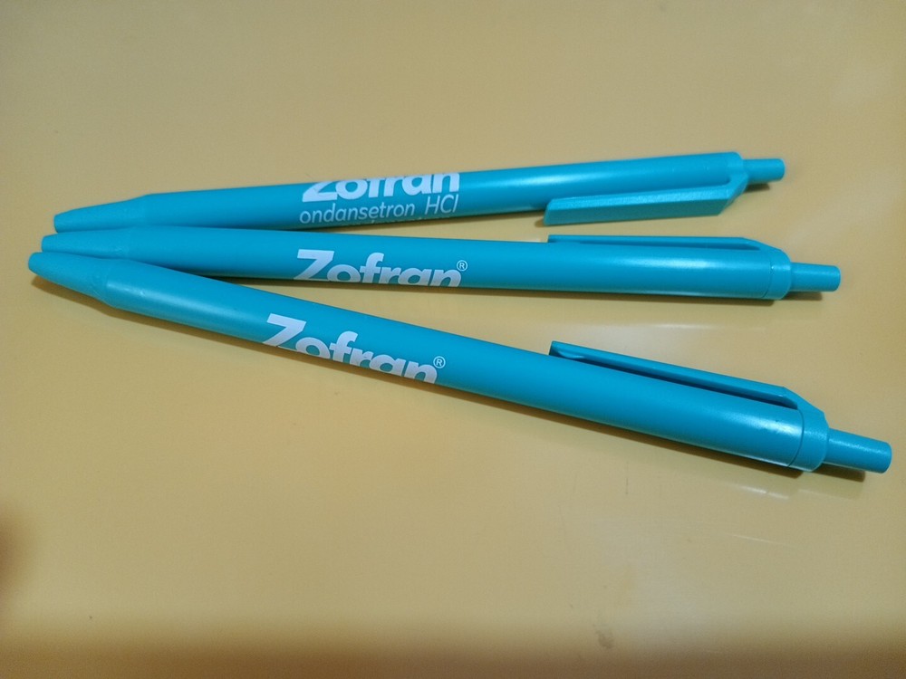 Set/3 Almost Vtg Pharmaceutical Swag-Zofran Ball Point Pens-Working-NOS