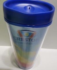 Travel Mug Cup Crestor Drug Pharmaceutical Rep Fade Away Lenticular Logo READ