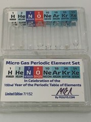 New Micro Low Pressure 8 Gas Ampoules Element Set Helium Xenon Krypton Neon H O