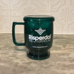 Risperdal Drug Rep Hard Plastic Coffee Mug Cup With Original Lid