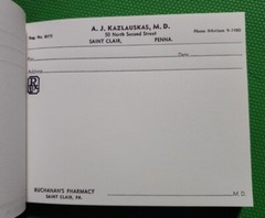 New Old Stock Prescription Pad Doctor PA 1950’s RX U.S. Act 1951