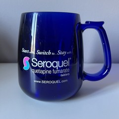 Seroquel Pharmaceutical Drug Rep Blue Coffee Mug Advertising Quetiapine Fumarate