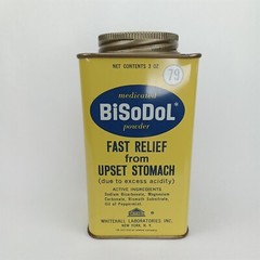 Vintage 1950s BiSoDol Antacid Metal Advertising Tin New York NY