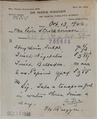 1946 2-sided Pharmacy Ledger Page – 20 vintage prescriptions – Sulfedex
