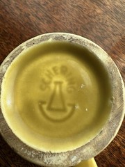 Galen Mortar & Pestle Promotional Pharmacy Mug, Yellow gold, Vintage 1960s