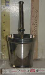 Vtg Metal Apothecary Pharmacy Medicine Mortar Pestle Set ~8″H