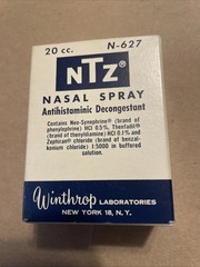 Vintage Winthrop Laboratories NTZ Nasal Spray N-627 20cc Unused Full