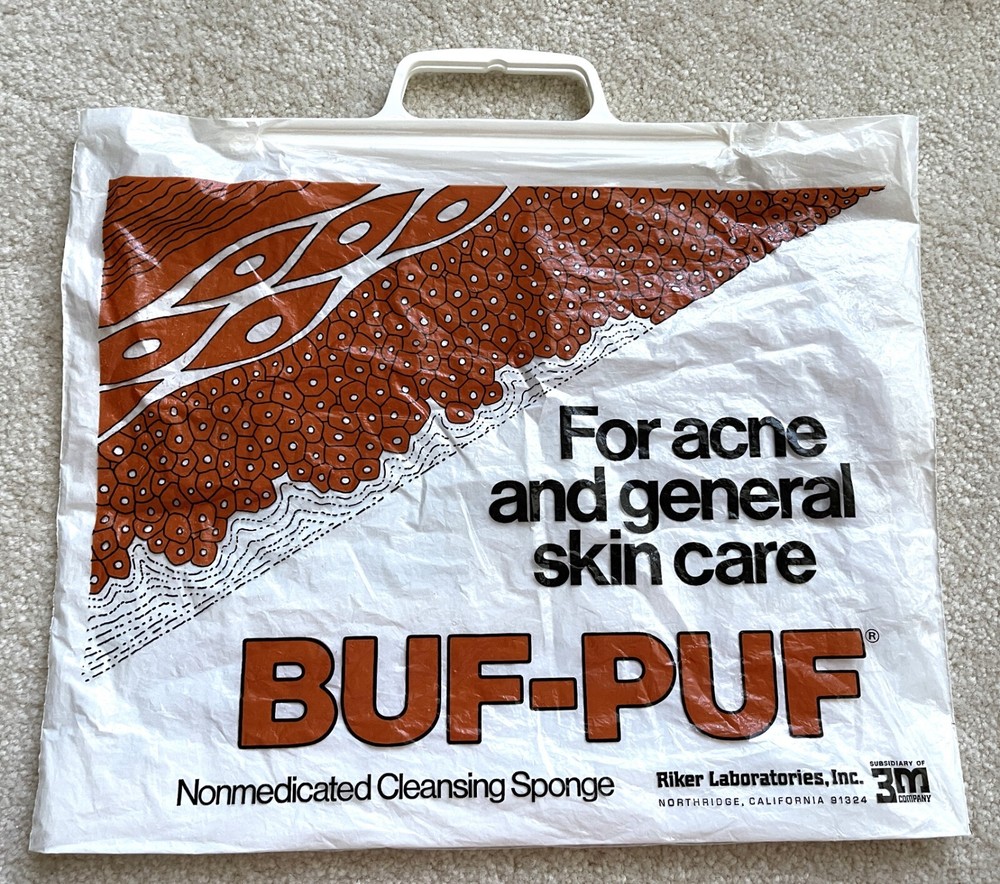 Buf-Puf Reusable Tote Bag Sack 3M Riker Lab Drug Rep Pharma Advertising