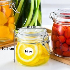 Glass Jars With Airtight Lid 16 Oz (Set Of 6) Wide Mouth Mason Glass Airtight…