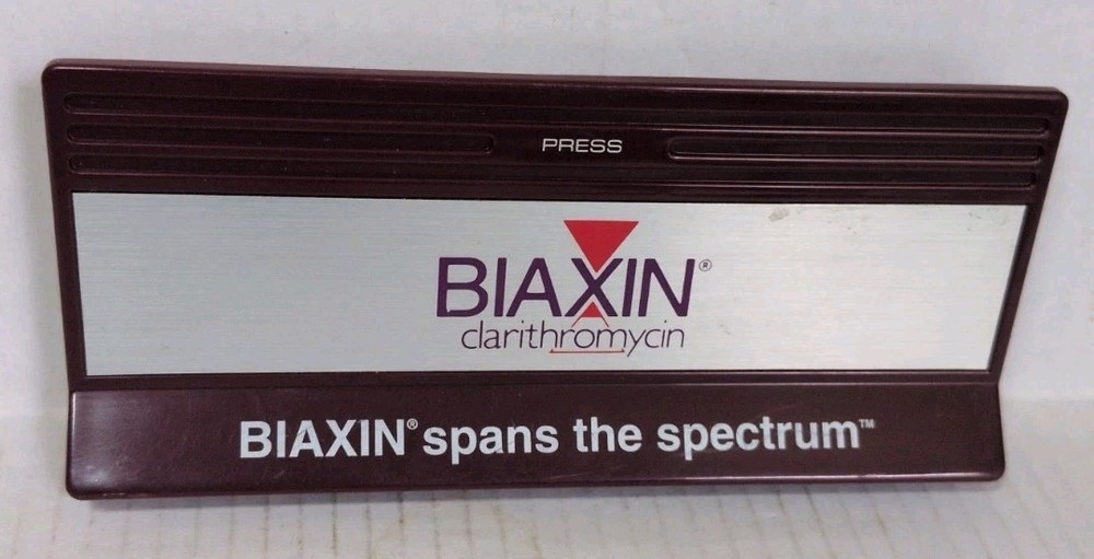 Vintage Biaxin Clarithromycin Large Magnetic Clip Pharmaceutical Drug Rep Promo