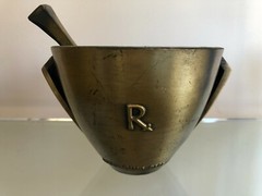 Vintage Pharmacy Class 1973 Mortar & Pestle Rx Secundum Artem Schering