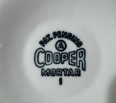 Vintage Mid-Century MCM Lab Heavy White Porcelain Cooper Mortar & Pestle 1950s