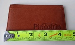 Brown Leather Pocket Card Wallet Case EMPTY/HOLDER ONLY Debossed Photofrin