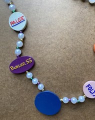 VINTAGE DRUG REP PROMO ~ PAMLAB PALGIC FOLTZ DIATx & PANLOR SS Beaded Necklace