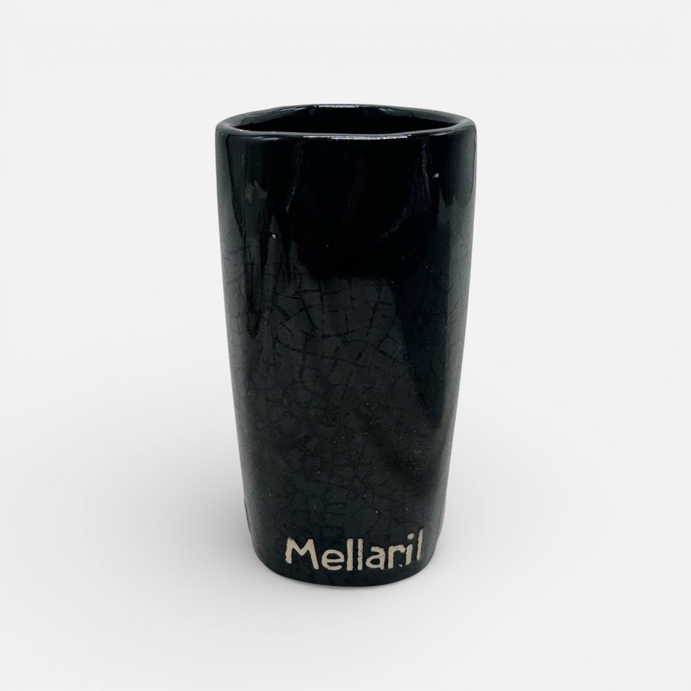 VTG Mellaril Cup Pen Holder Psychiatric Drug Pharmaceutical Black Pottery Desk
