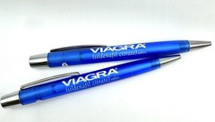 Pfizer Promotional Drug Rep Pens Lot of 2 Blue Drug Rep Advertising