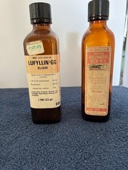 Vintage Parke Davis Colchicum Seed POISON bottle and Lufyllin-GG Elixir EMPTY