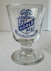 Portland, Maine ME VTG J E Goold Druggist Sundae Footed Glass Dish Commemorative
