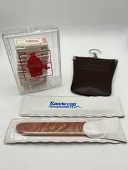 Vintage Pharmaceutical Rep Lot Paper clips, Key pouch, & Nail Emery board