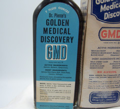 BW – 1950’s Dr Pierce’s Golden Medical Discovery Buffalo NY Medicine Bottle