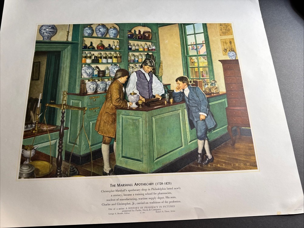 A HISTORY OF PHARMACY IN PICTURES 1954 PRINT#19 Gift For Doctor 22″×18″