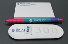 Seroquel PEN, Sticky Notes, Page Flags Drug Rep Pharmaceutical Promo Advertising