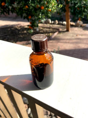 BEAUTIFUL Antique Amber Lysol Embossed Glass Drug or Pharmacy Jar, 4“ Tall