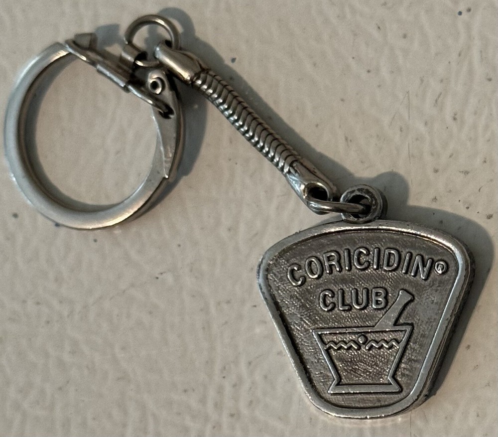1949 Coricidin Club Medication Keychain Pharmacy