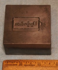 1976 UPJOHN Pharmaceutical Adv Key Fob STEEL STAMPING DIE Robbins RX49