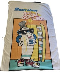 Vintage Bactroban One Cool Tube Beach Towel Drug Rep Pharmaceutical Advertising