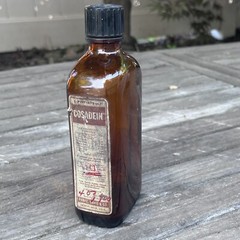 Vintage Parke Davis Cosadein Codeine Amber Pharmacy Bottle , EMPTY
