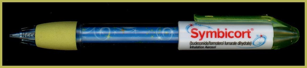 SYMBICORT Pharmaceutical Drug Rep Pen Green Rubber Grip Collectible