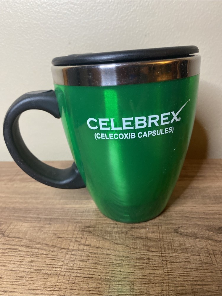 Celebrex Pfizer Pharma Rep NEW travel coffee mug tumbler Celecoxib Capsules