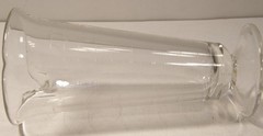 VINTAGE GLASCO CLEAR GLASS ETCHED FOOTED MEASURING POURING BEAKER APOTHECARY LAB