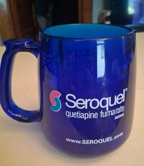 RARE Seroquel Pharmaceutical Sales Rep Promotional Mug Heavy Acrylic