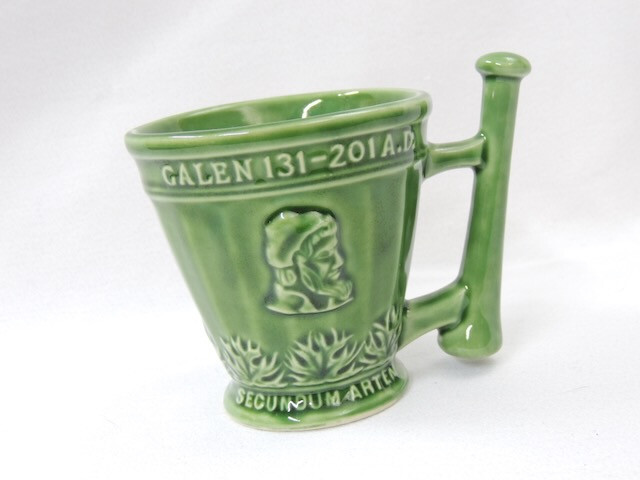 Vintage Signed McCoy Art Pottery GALEN Pharmacy Mortar & Pestle Mug for SCHERING