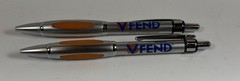 Drug Rep VFEND Collectible Heavy Metal Pen RARE Orange Chrome Working