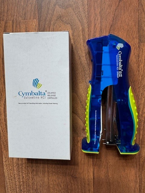 NEW Vintage Cymbalta Stapler w/Sticky Tabs Drug Rep Pharmaceutical Upright