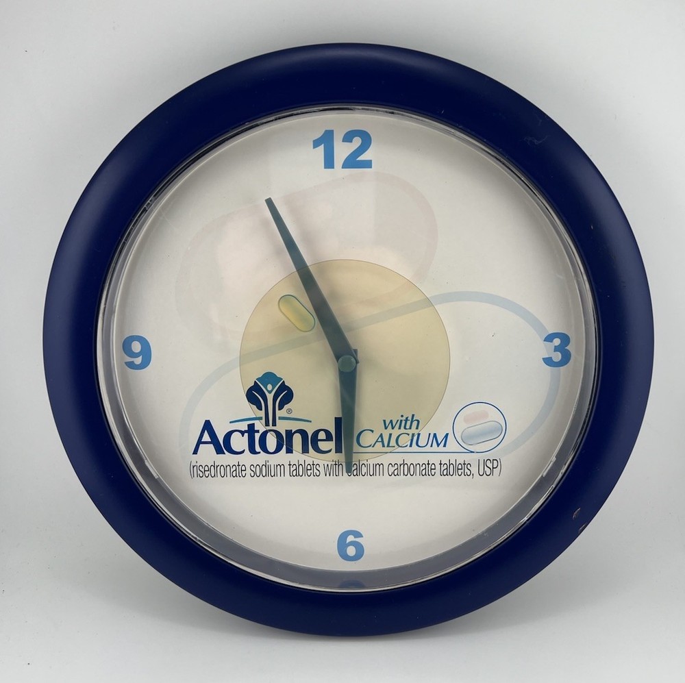 Vintage Actonel With Calcium Pharmaceutical Promotional Advertising Clock