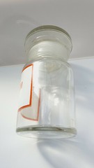 COFFEINUM, Vintage Glass Apothecary Pharmacy Clear Jar, 100 ml, with Cap