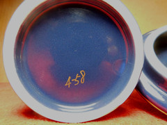 C/J~Apothecary Jar Eli Lilly „Paeonia Albiflora“ Pharmaceutical 4-58 Blue Empty