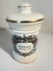 Vintage Apothecary Jar w/lid SERPASIL (Reserpine Ciba) Jeanne Robinette